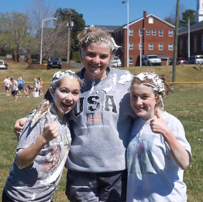 preteen ministry game - shaving cream & cereal face